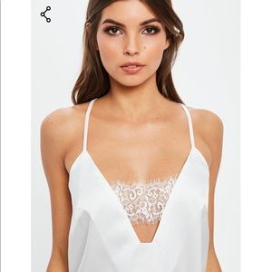 white lace insert night slip dress